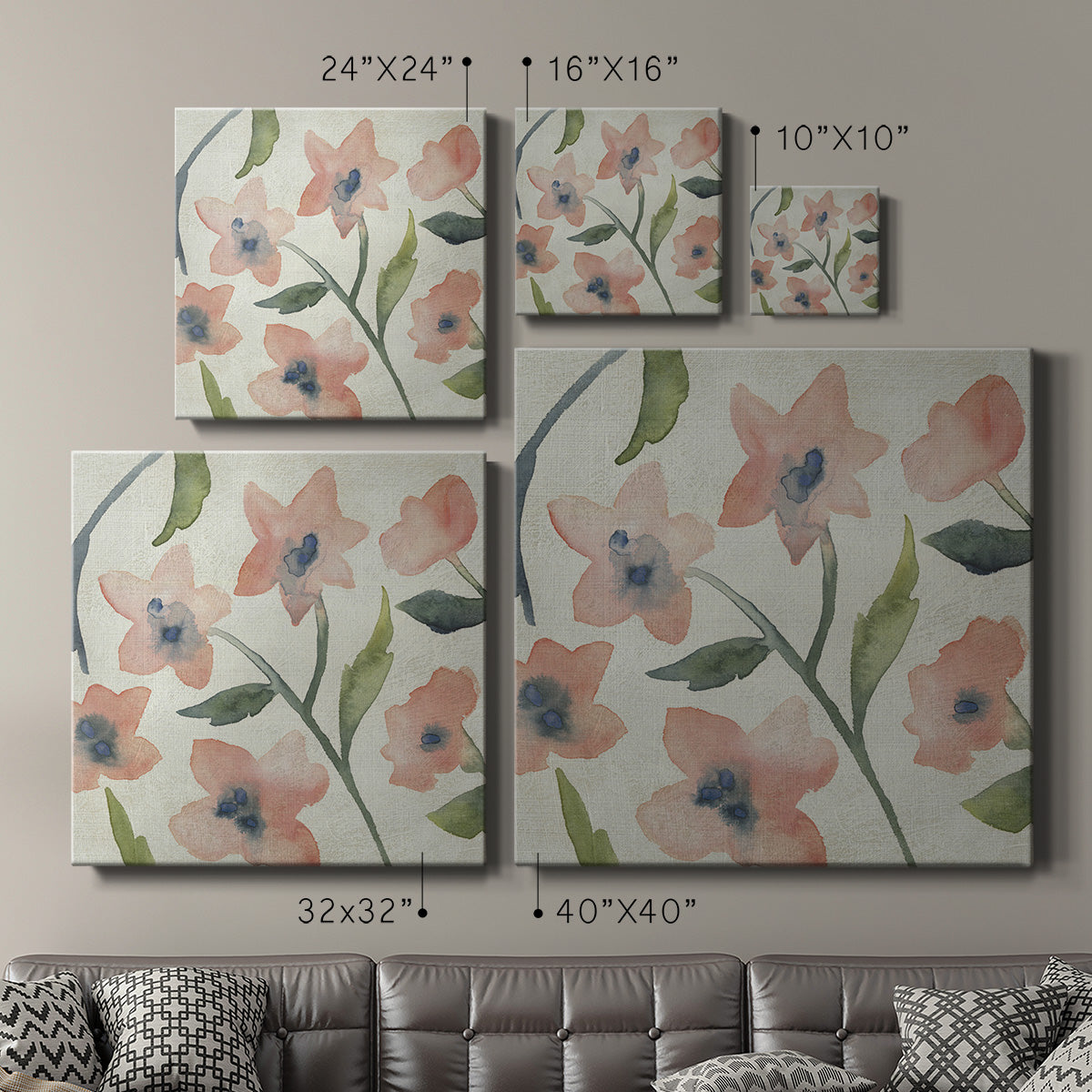 Blush Pink Blooms III-Premium Gallery Wrapped Canvas - Ready to Hang