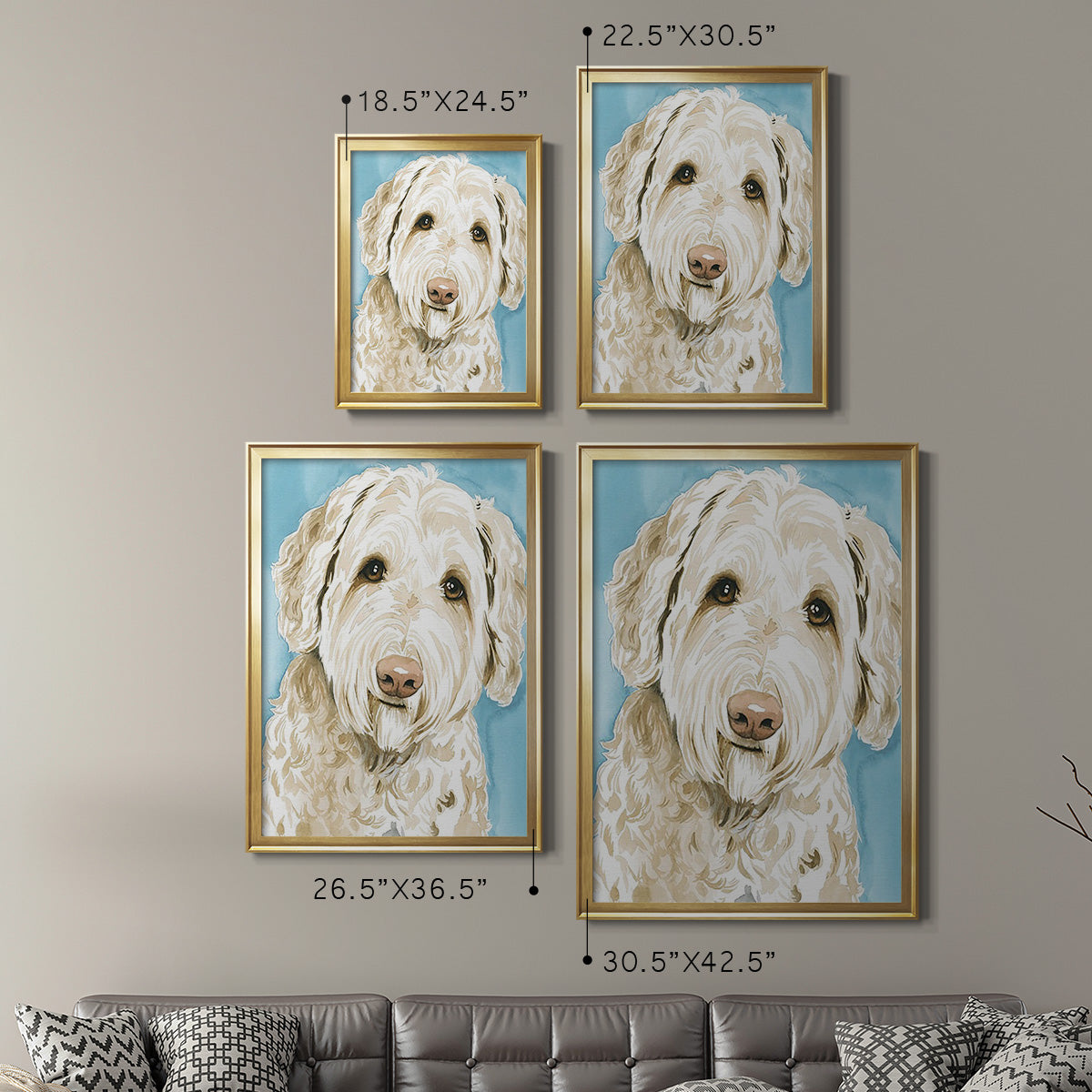 Labradoodle I - Modern Framed Canvas Print