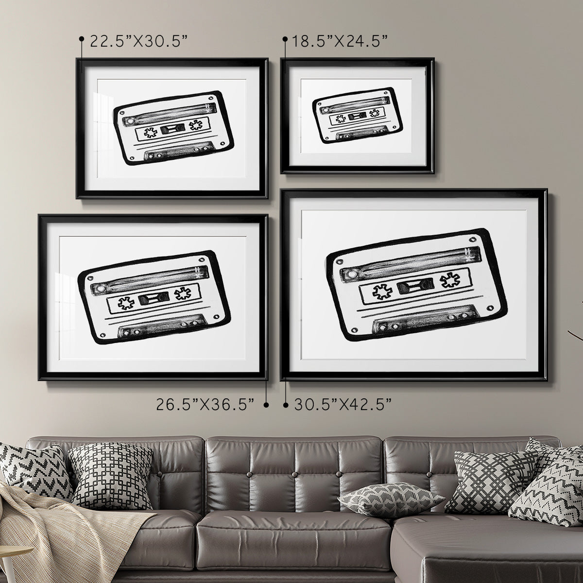 Cassette Sketch Premium Framed Print - Ready to Hang