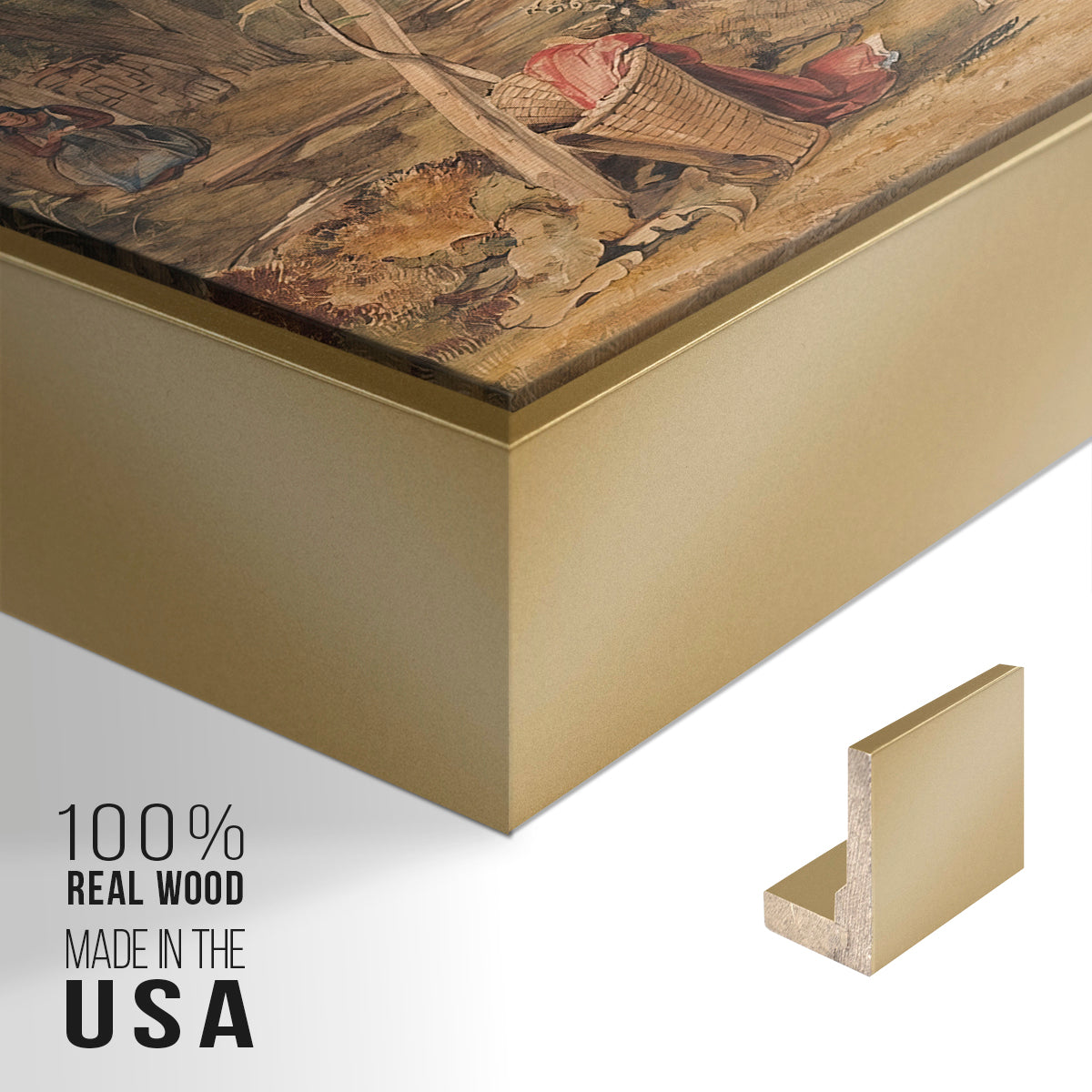 Figures and Animals in a Vineyard, c. 1829 - Floater Framed Canvas Print