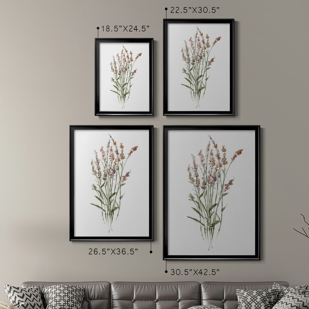 Dainty Botanical II - Modern Framed Canvas Print