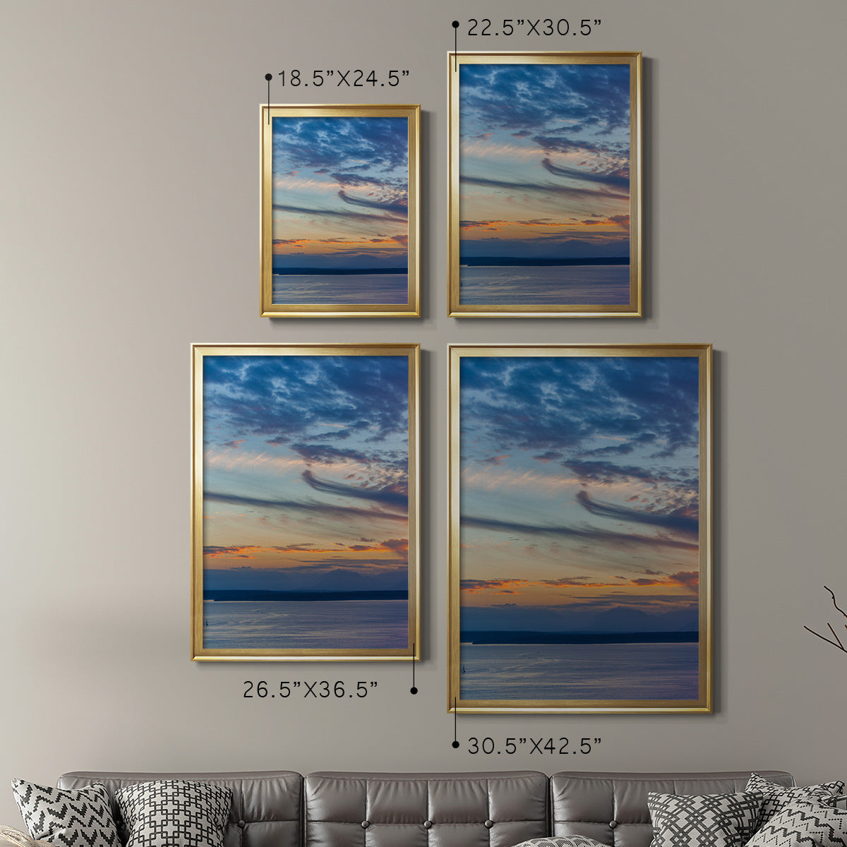 Cloud Variations - Modern Framed Canvas Print