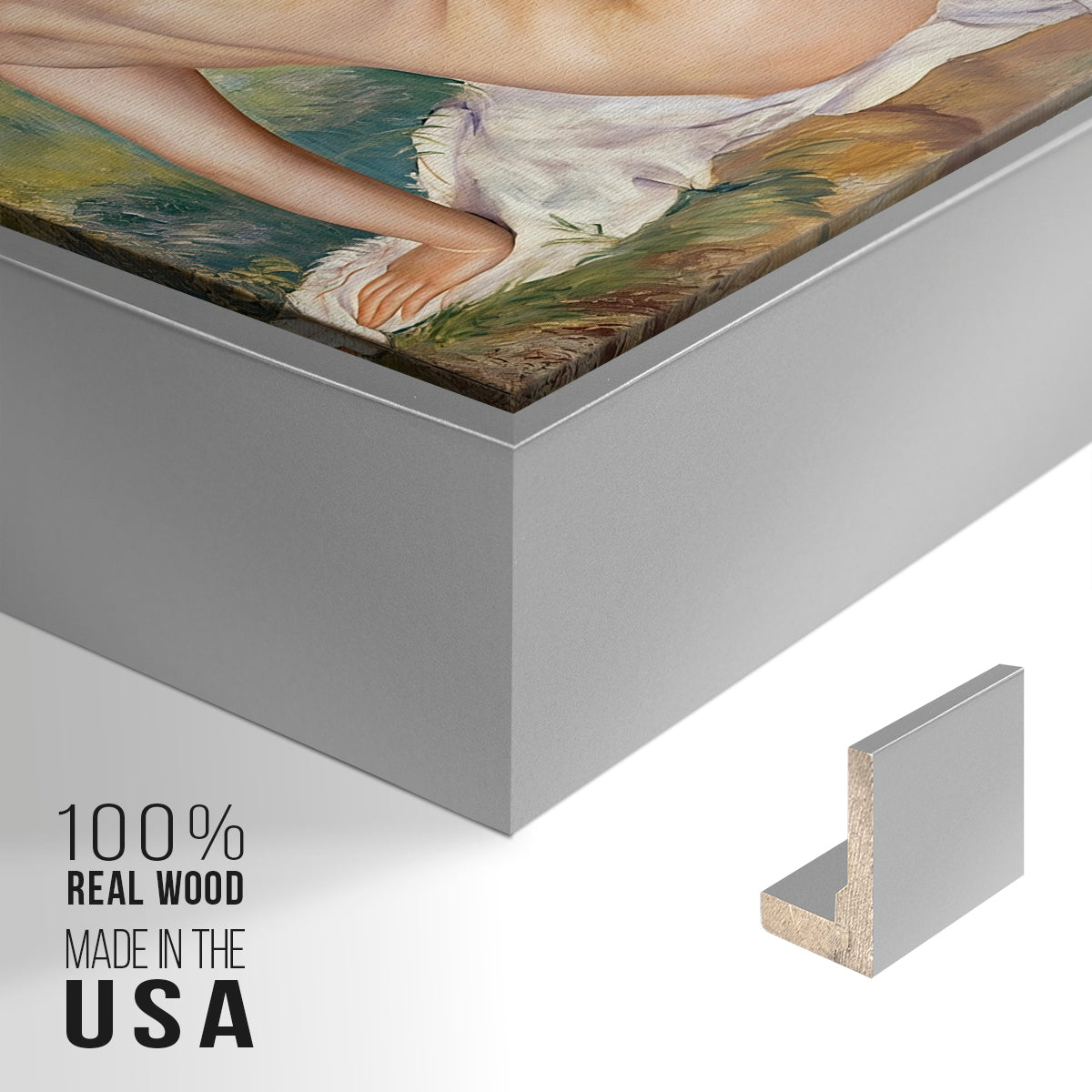 The Large Bathers, 1884-1887 - Floater Framed Canvas Print