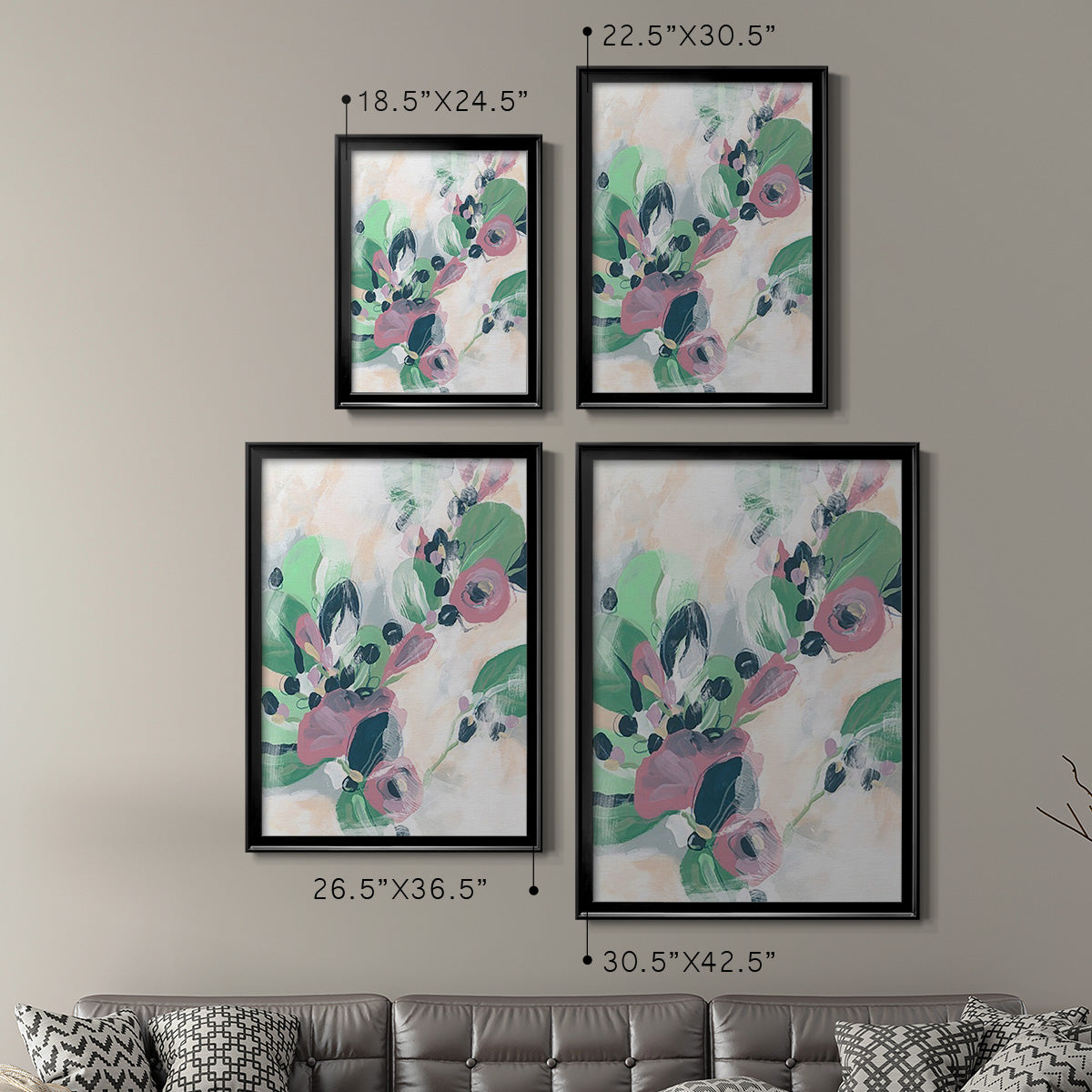 Tropical Branch Fresco II - Modern Framed Canvas Print