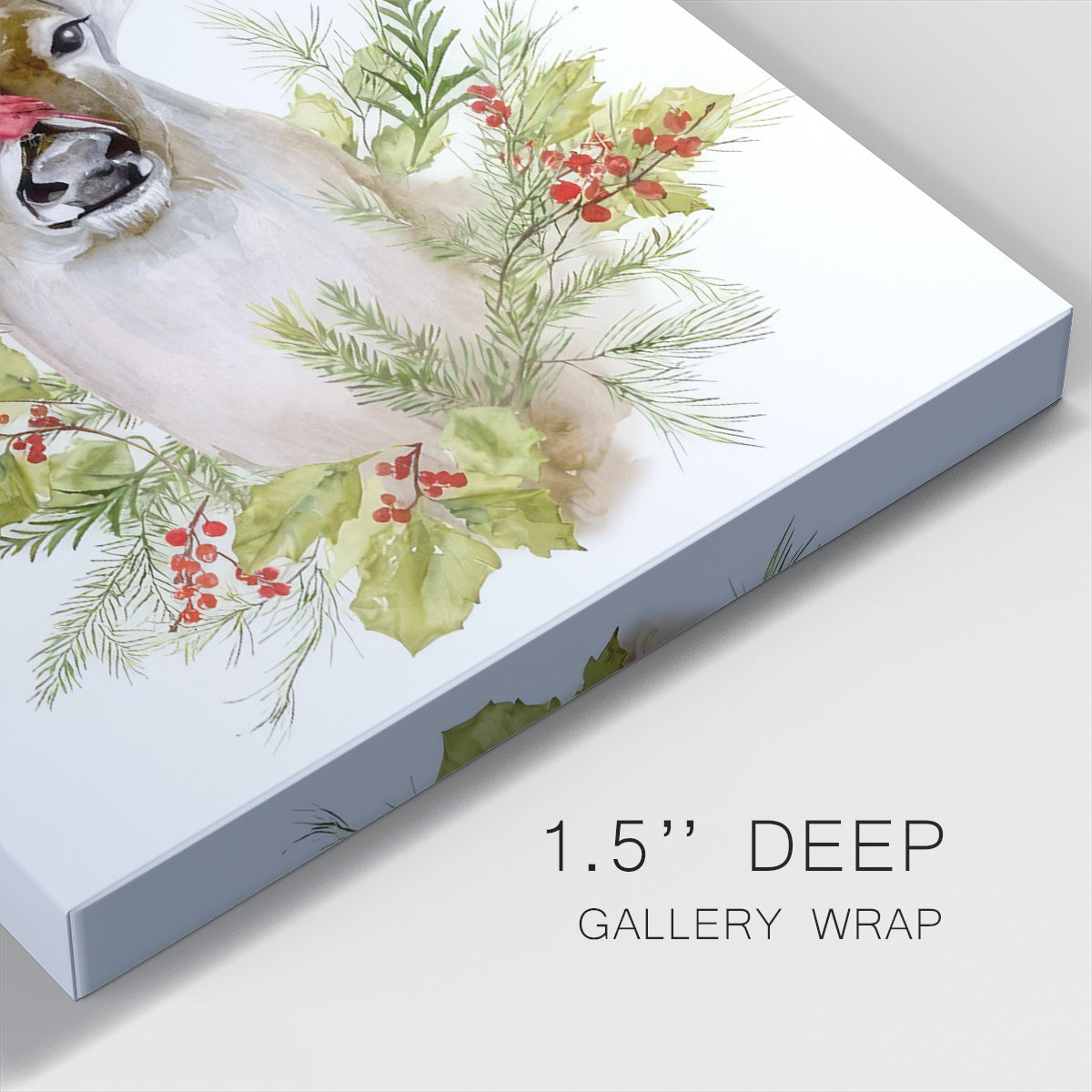 Holiday Deer Collection B - Gallery Wrapped Canvas