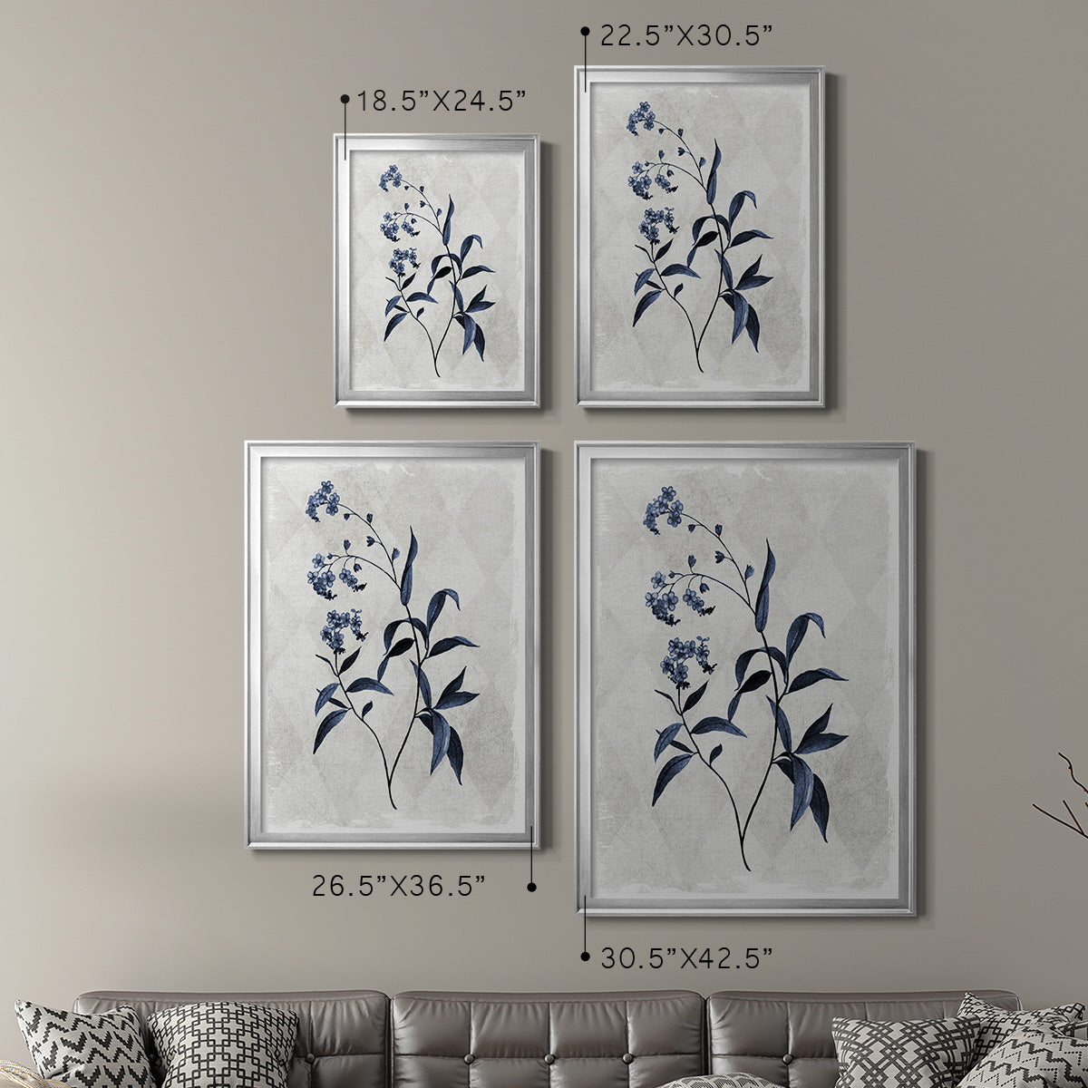 Harlequin Botanical I - Modern Framed Canvas Print