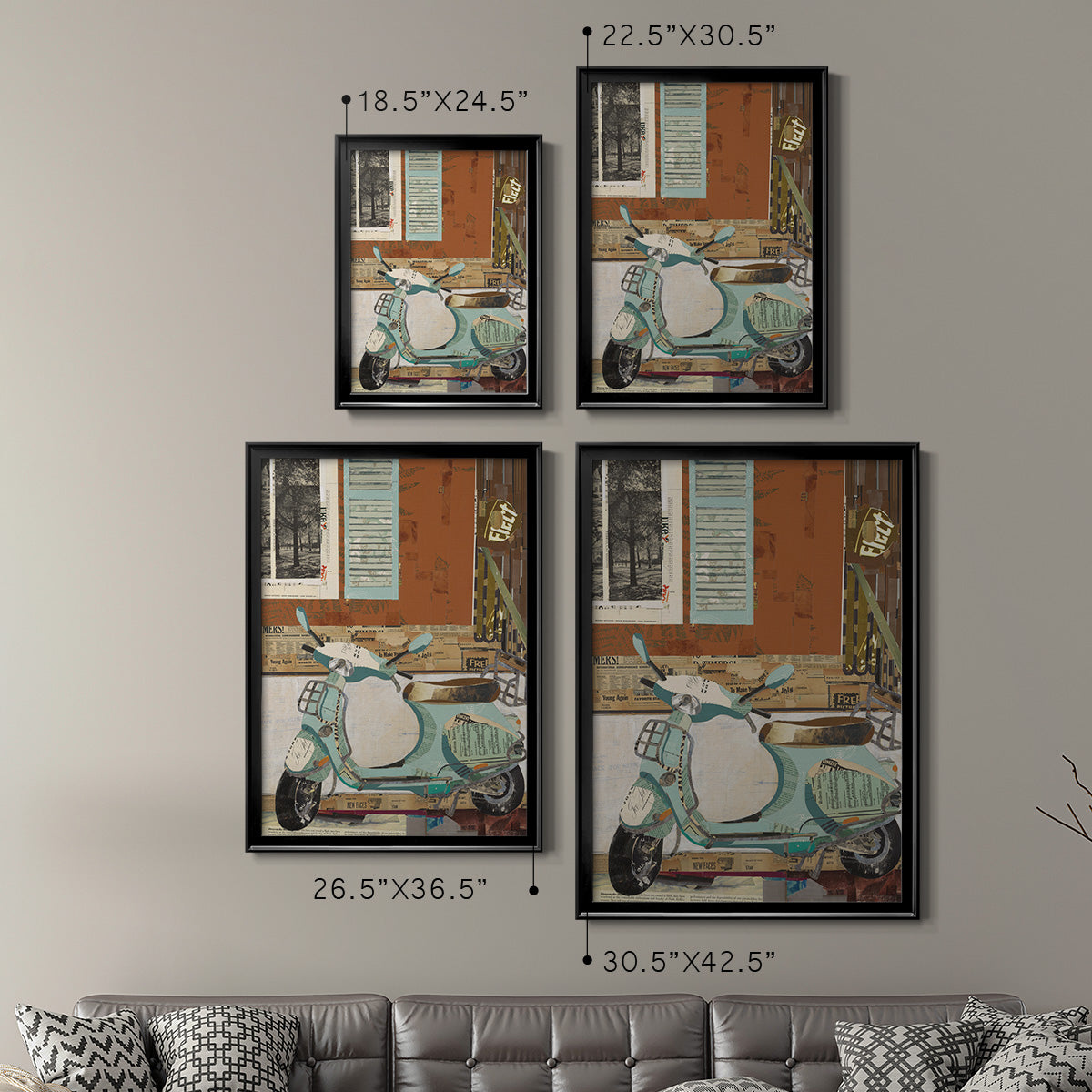 That Vespa - Modern Framed Canvas Print