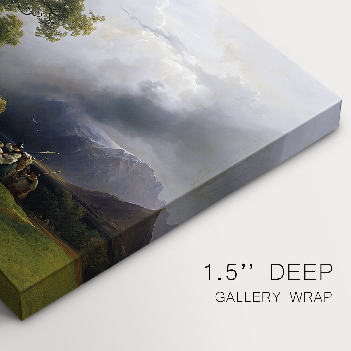 Canvas art print of a wagon loaded with hay moving through countryside, highlighting texture and gallery-wrapped edges
