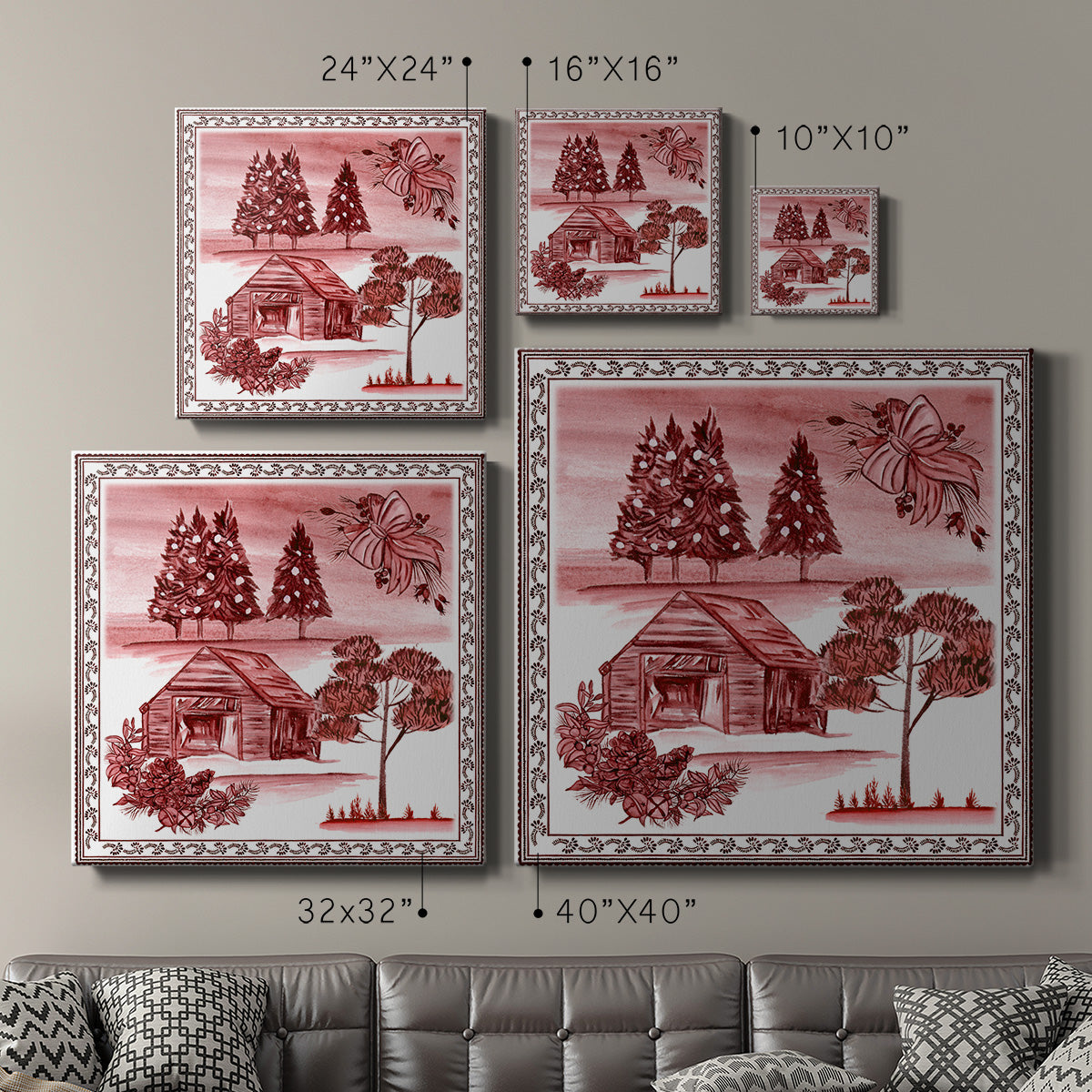 Christmas Wonderland Toile III - Canvas Art Print