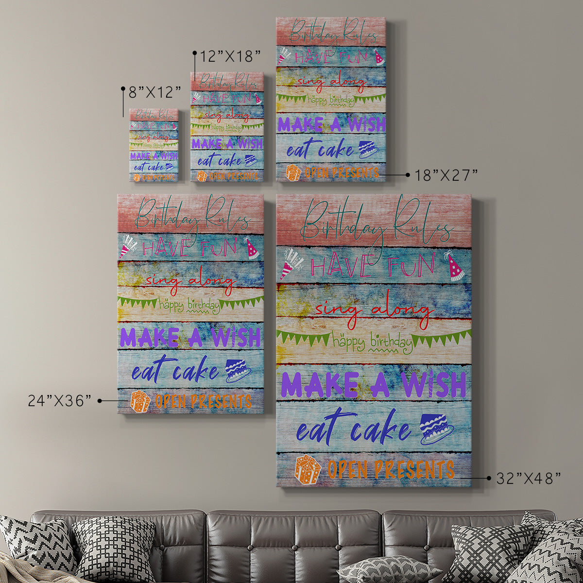 Birthday Rules Premium Gallery Wrapped Canvas - Ready to Hang