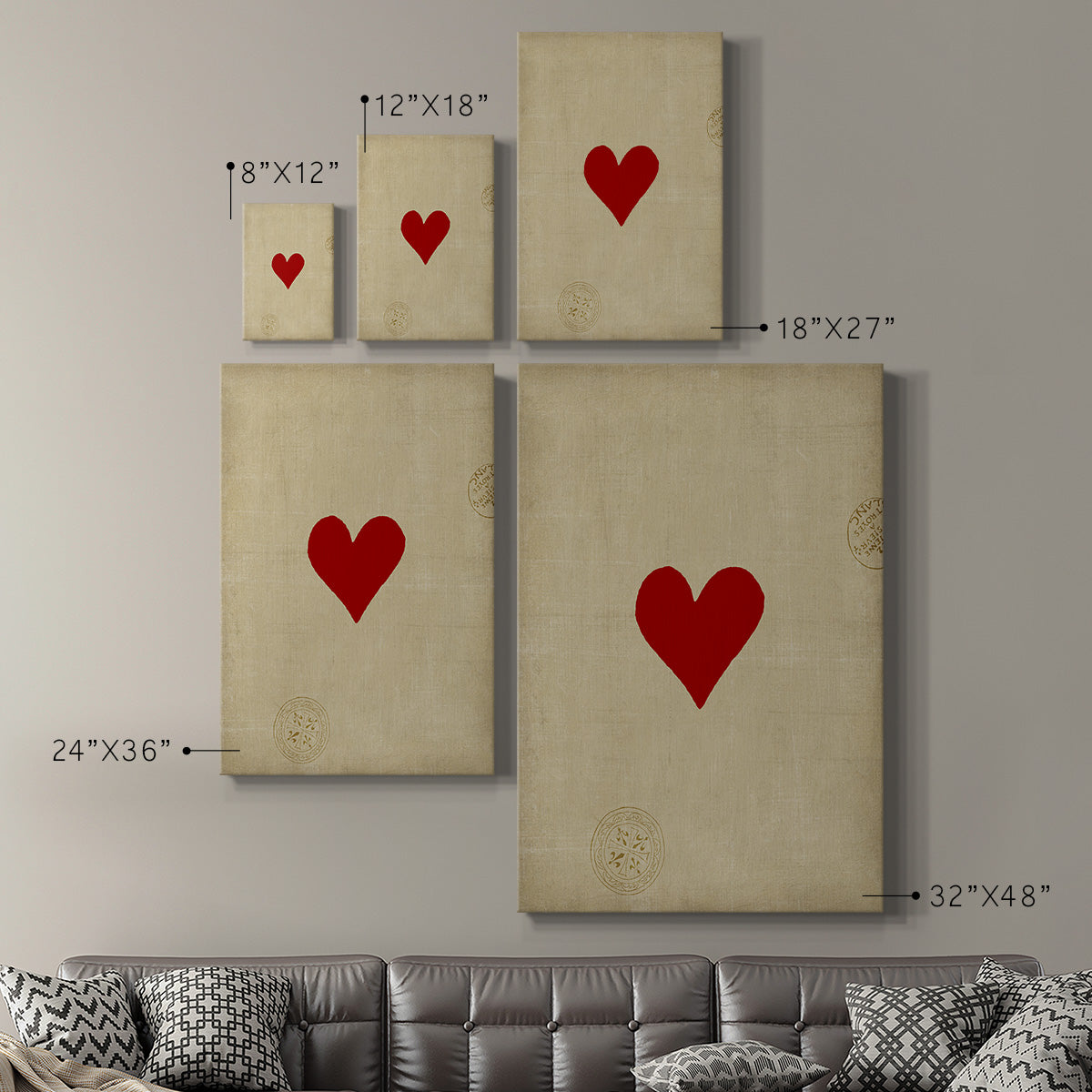 Small Heart Premium Gallery Wrapped Canvas - Ready to Hang