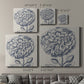 Indigo Floral on Linen III - Canvas Art Print