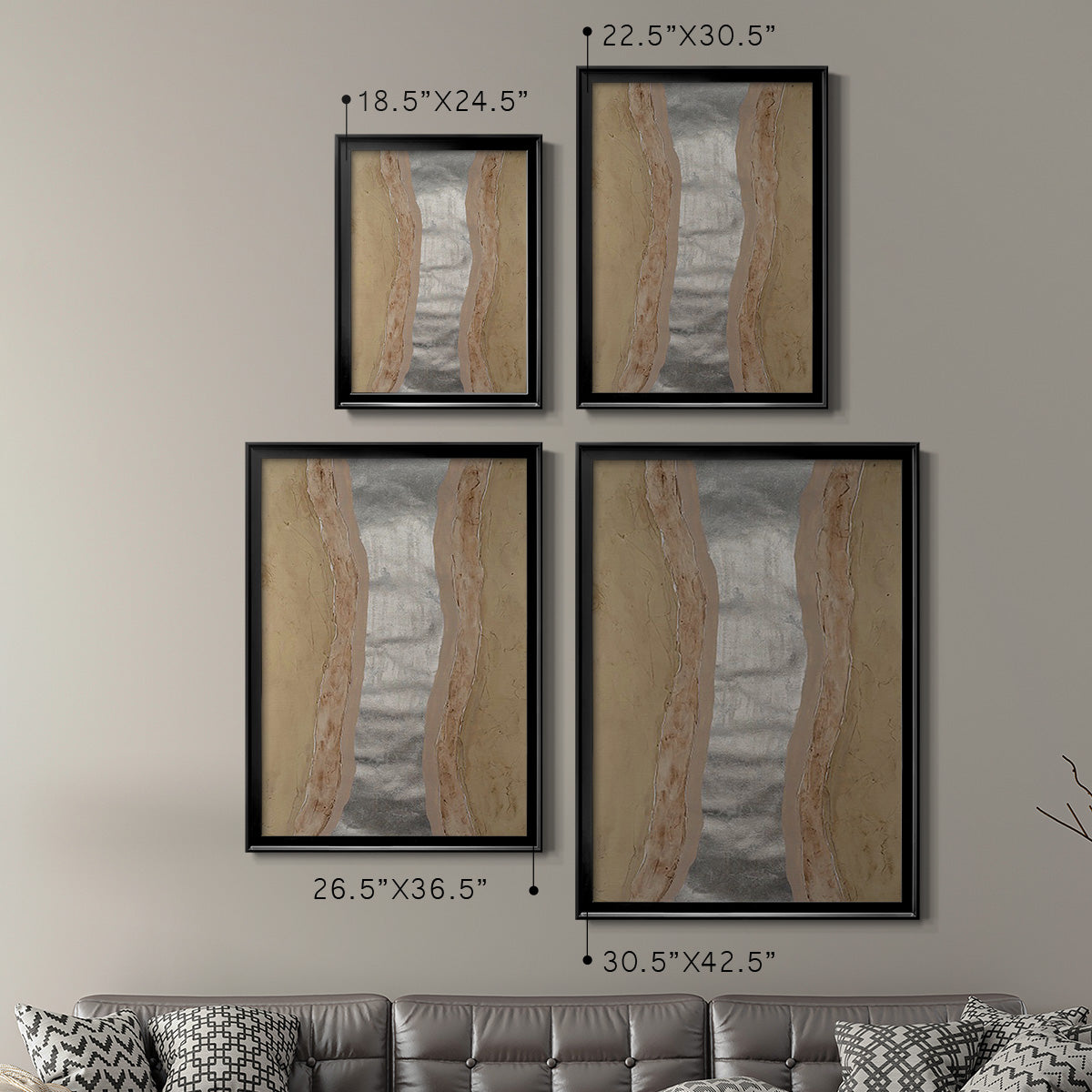 Silver Lake II - Modern Framed Canvas Print