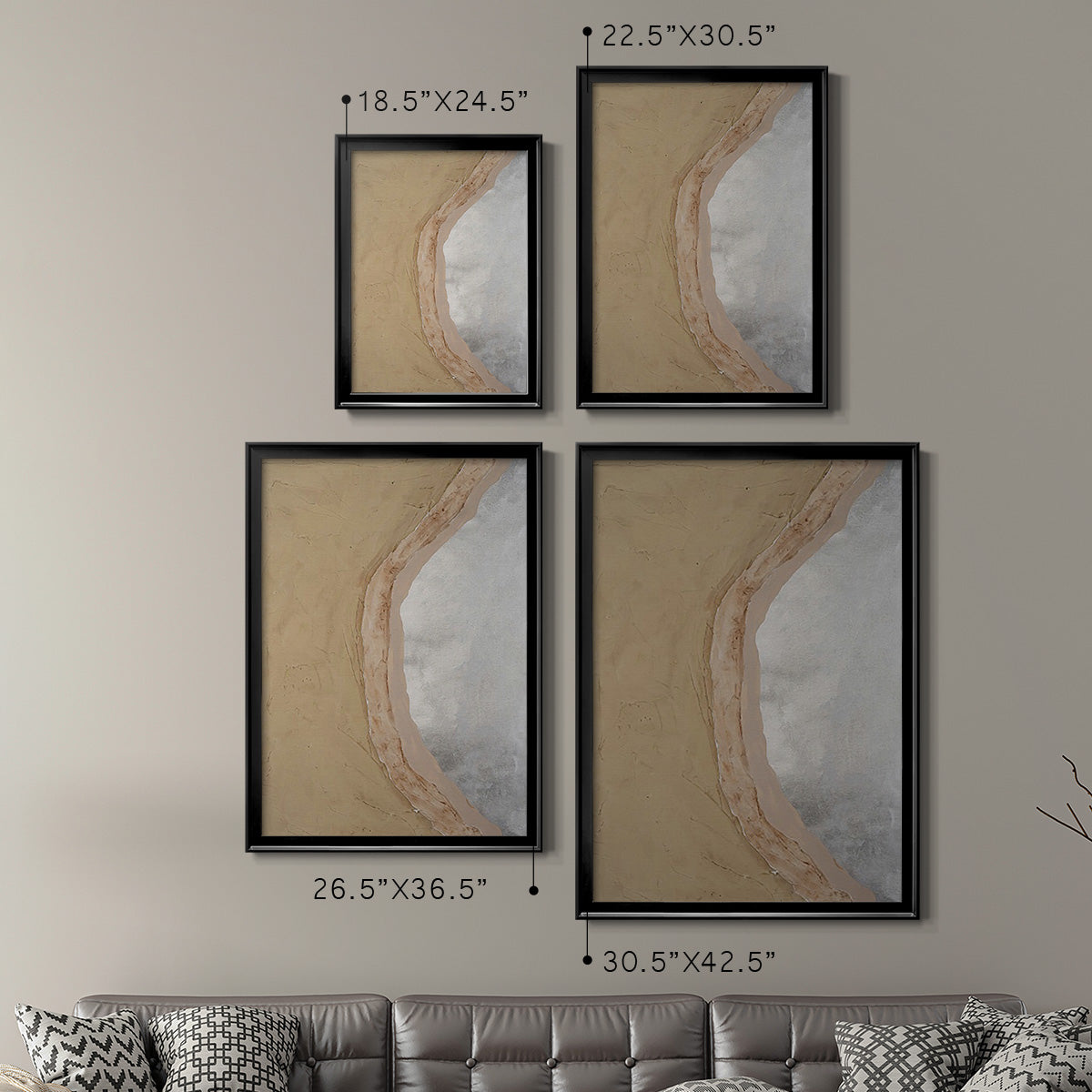Silver Lake III - Modern Framed Canvas Print