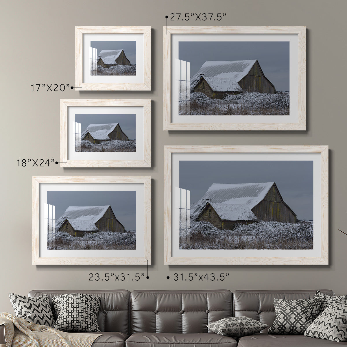 Winter Barn - Barnwood Framed Art Print