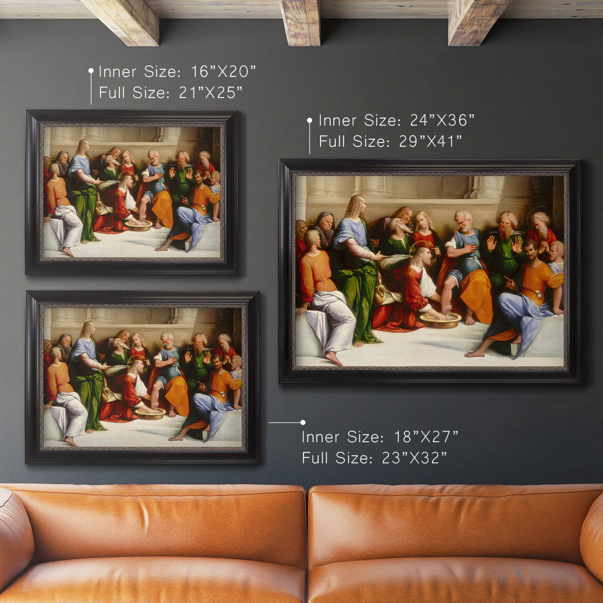 Christ Washing the Disciples' Feet - Ornate Framed Canvas Print