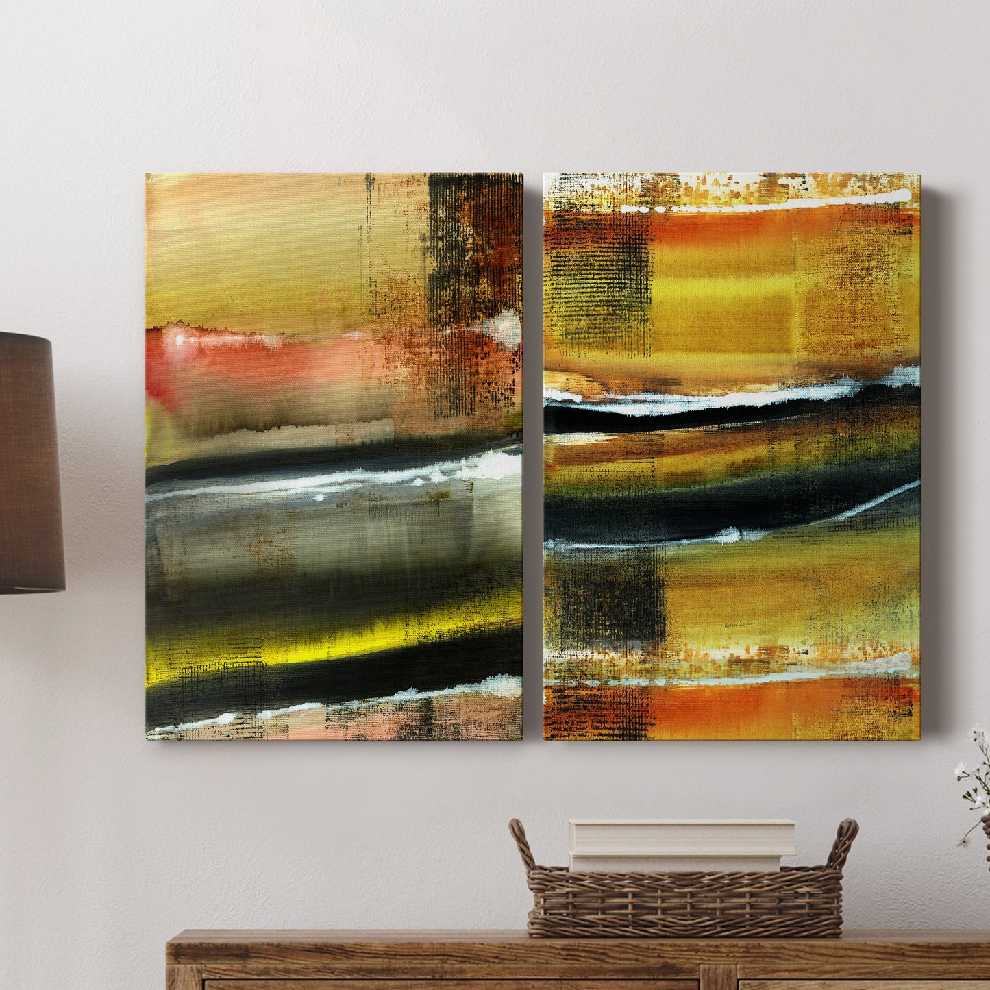 Desert Night I Premium Gallery Wrapped Canvas - Ready to Hang - Set of 2 - 8 x 12 Each