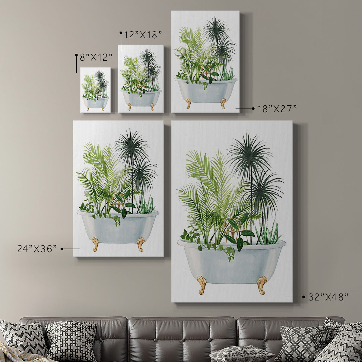 Plant Bath II Premium Gallery Wrapped Canvas - Ready to Hang