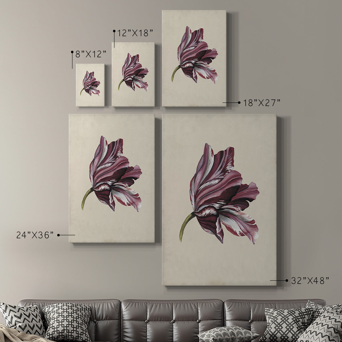 Antique Tulip Study III Premium Gallery Wrapped Canvas - Ready to Hang