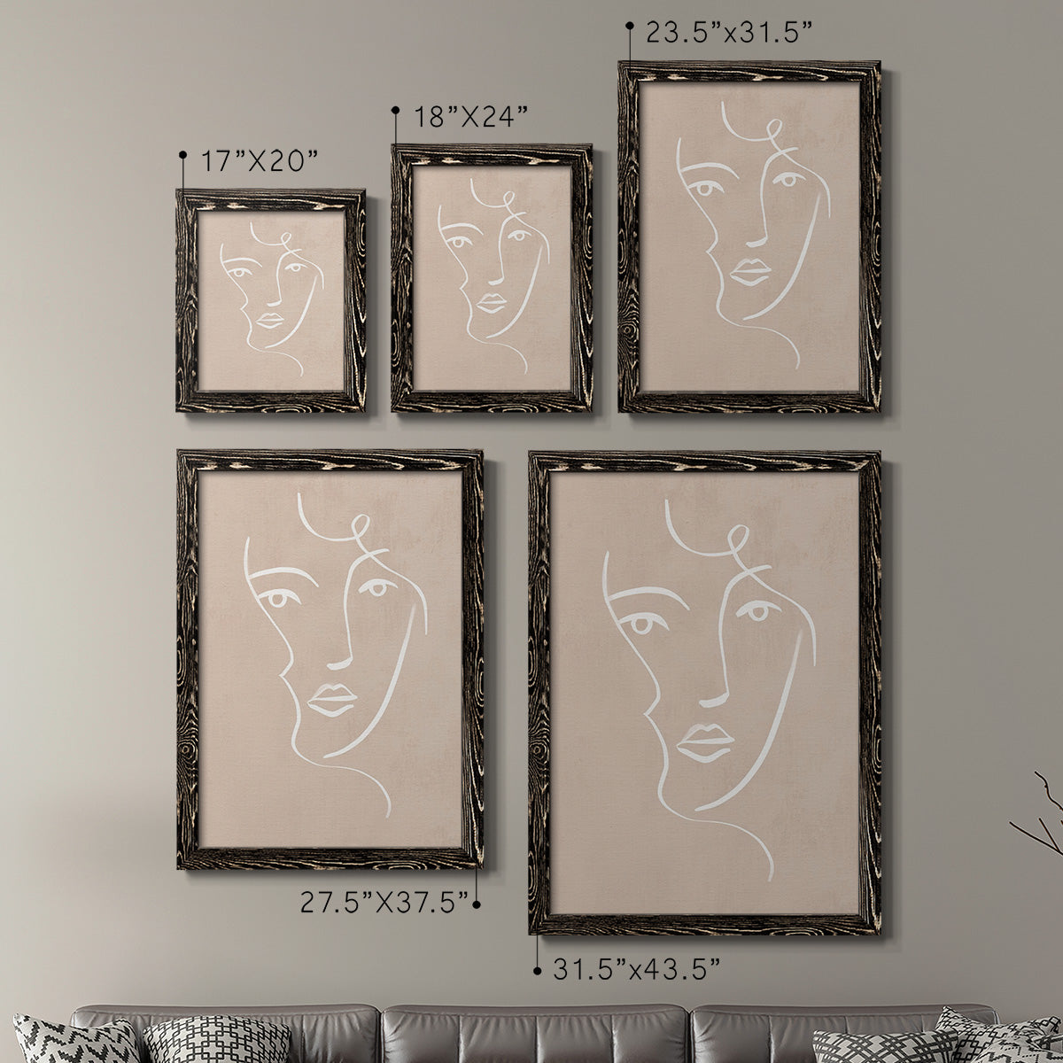 Curly Face I - Premium Framed Canvas 2 Piece Set - Ready to Hang