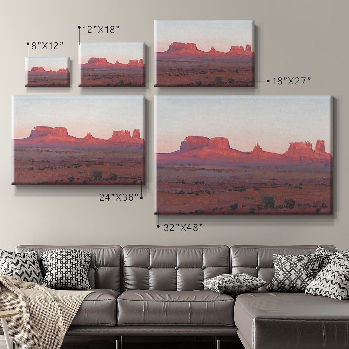 Red Rocks at Dusk II Premium Gallery Wrapped Canvas - Ready to Hang