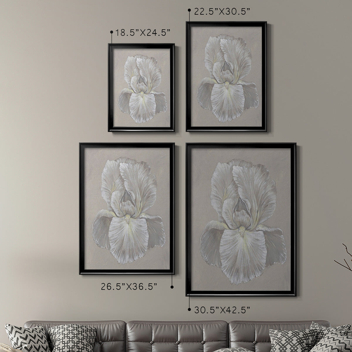 White Iris I - Modern Framed Canvas Print