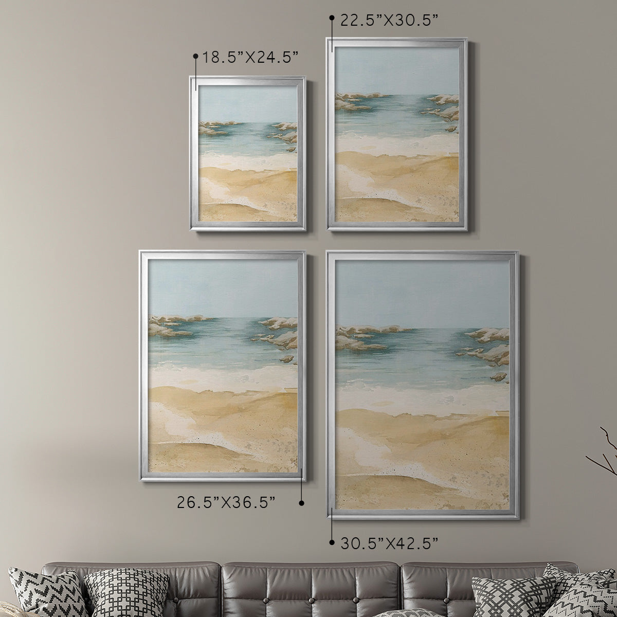 Tranquil Beach II - Modern Framed Canvas Print