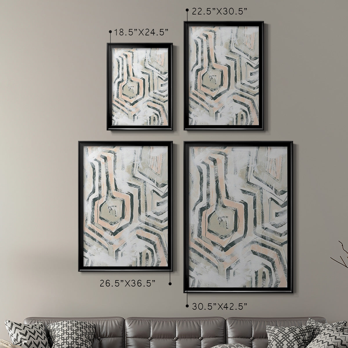 Sand Glyphs I - Modern Framed Canvas Print