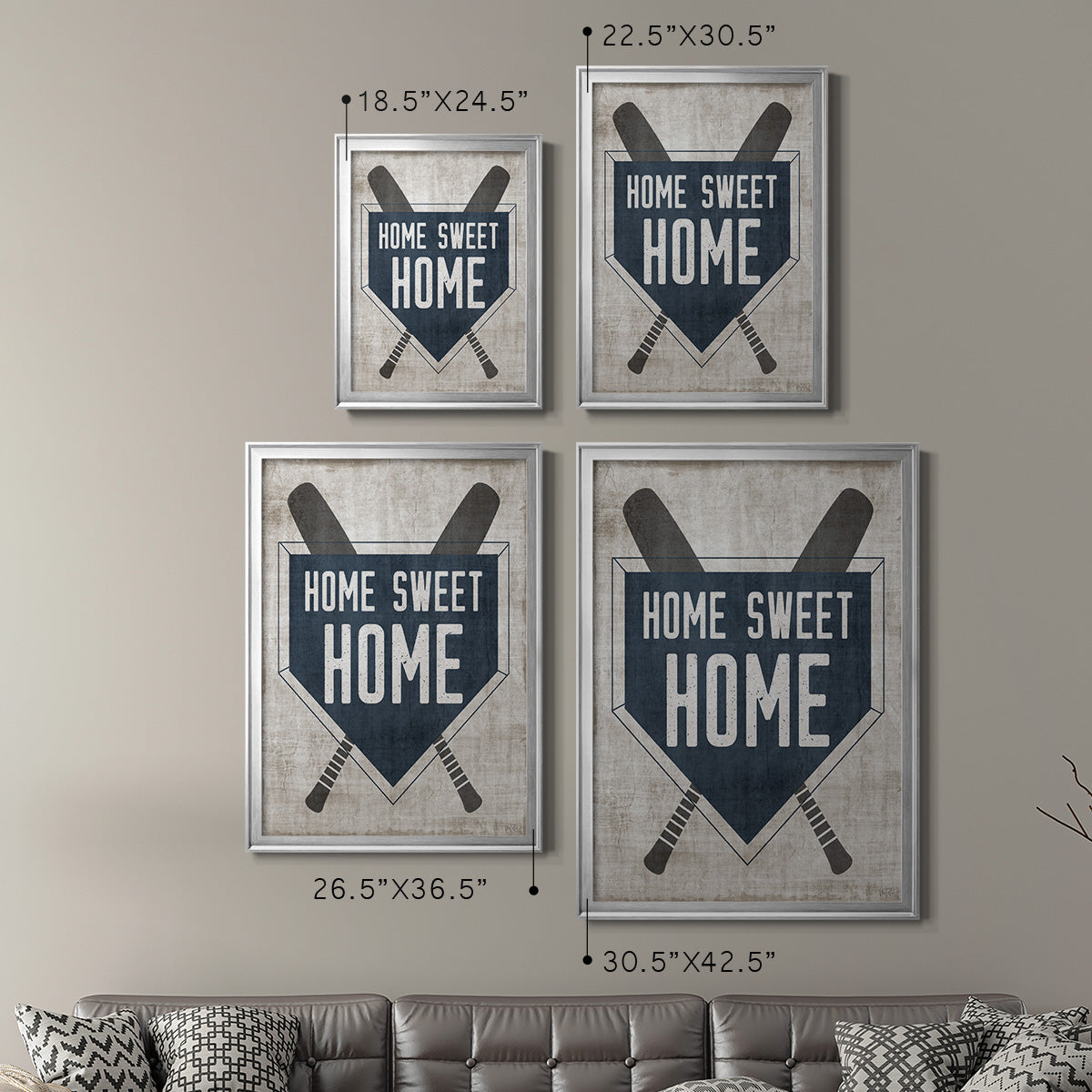 Home Sweet Home Base - Modern Framed Canvas Print