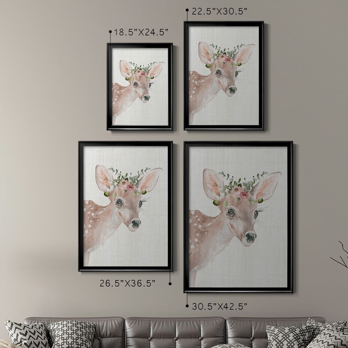 Dressy Fawn - Modern Framed Canvas Print