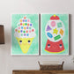 Ice Cream Alphabet Premium Gallery Wrapped Canvas - Ready to Hang - Set of 2 - 8 x 12 Each