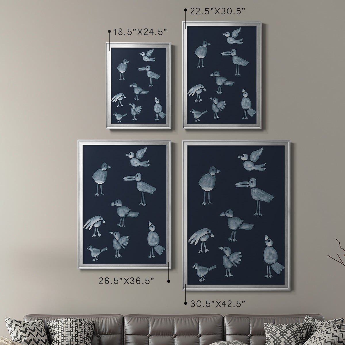 Flock I - Modern Framed Canvas Print