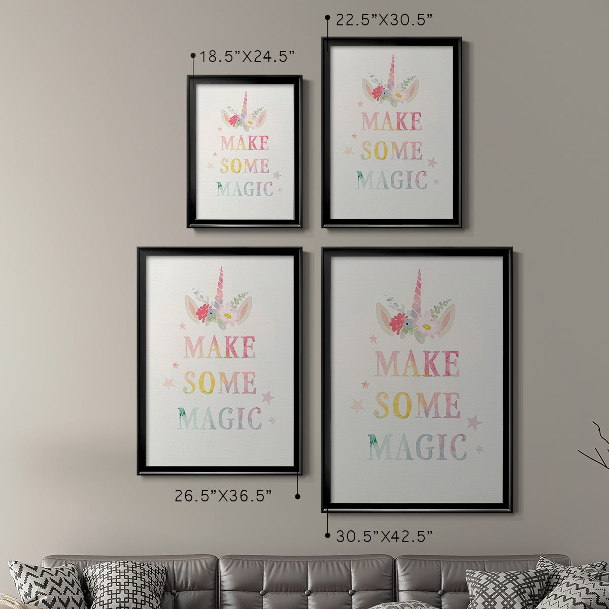 Sweet Unicorn IV - Modern Framed Canvas Print