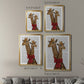 Giraffes and Bow - Modern Framed Canvas Print