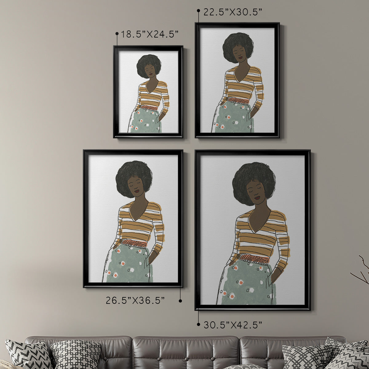 Fashion Vignette II - Modern Framed Canvas Print