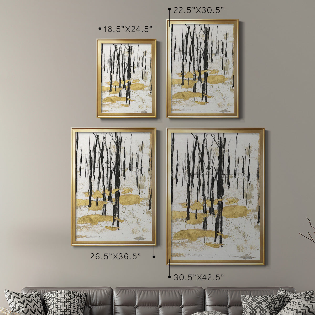 Gilded Winter I - Modern Framed Canvas Print