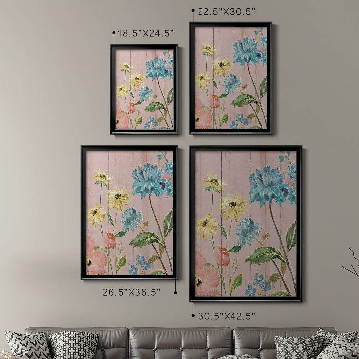 Wildflower Flutter IV - Modern Framed Canvas Print