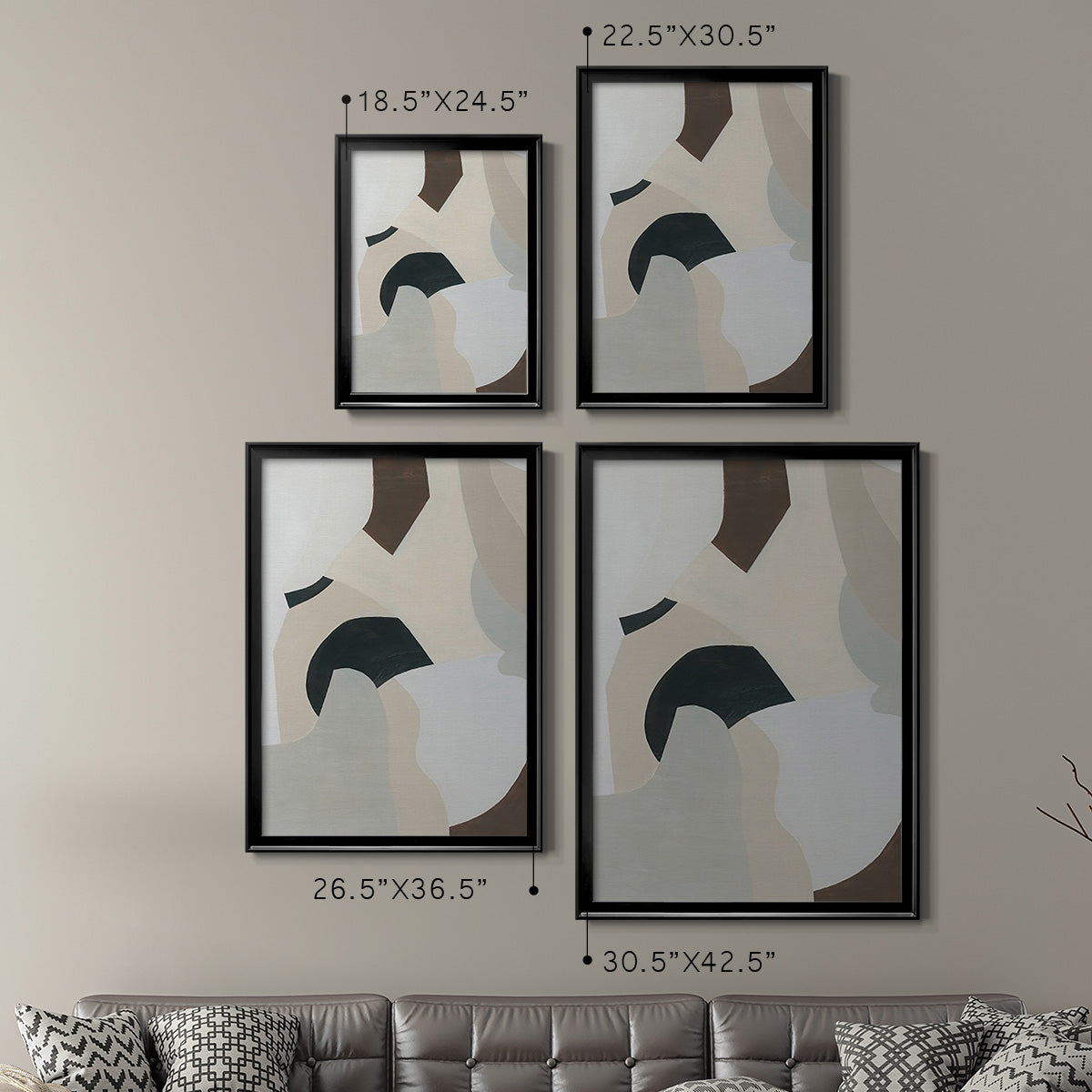 Shifting Neutrals I - Modern Framed Canvas Print