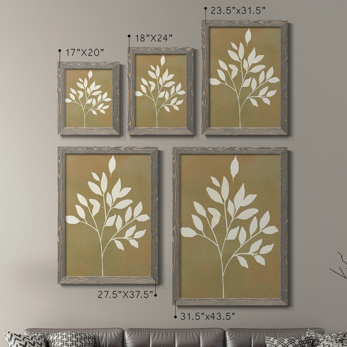 Honey Botanical I   - Premium Framed Canvas 2 Piece Set - Ready to Hang