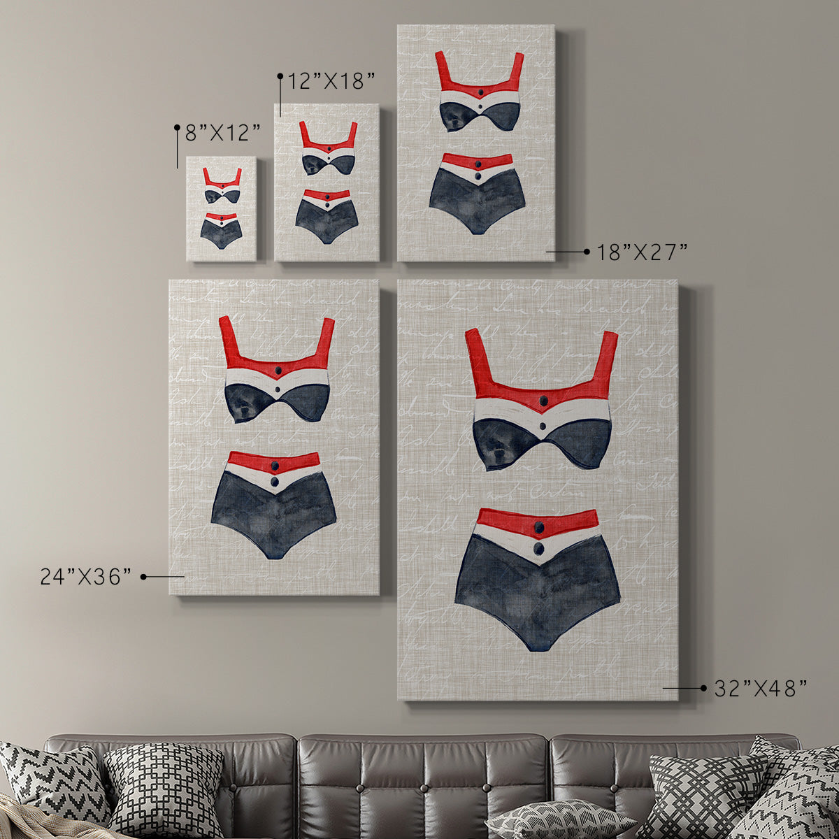 Vintage Swimming I Premium Gallery Wrapped Canvas - Ready to Hang