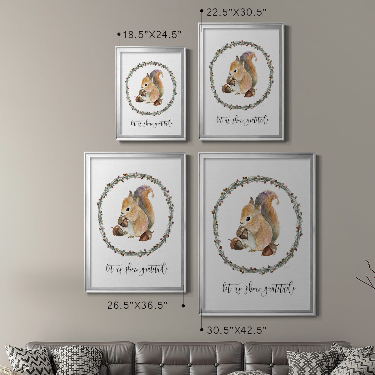 Harvest Home Squirrel - Modern Framed Canvas Print