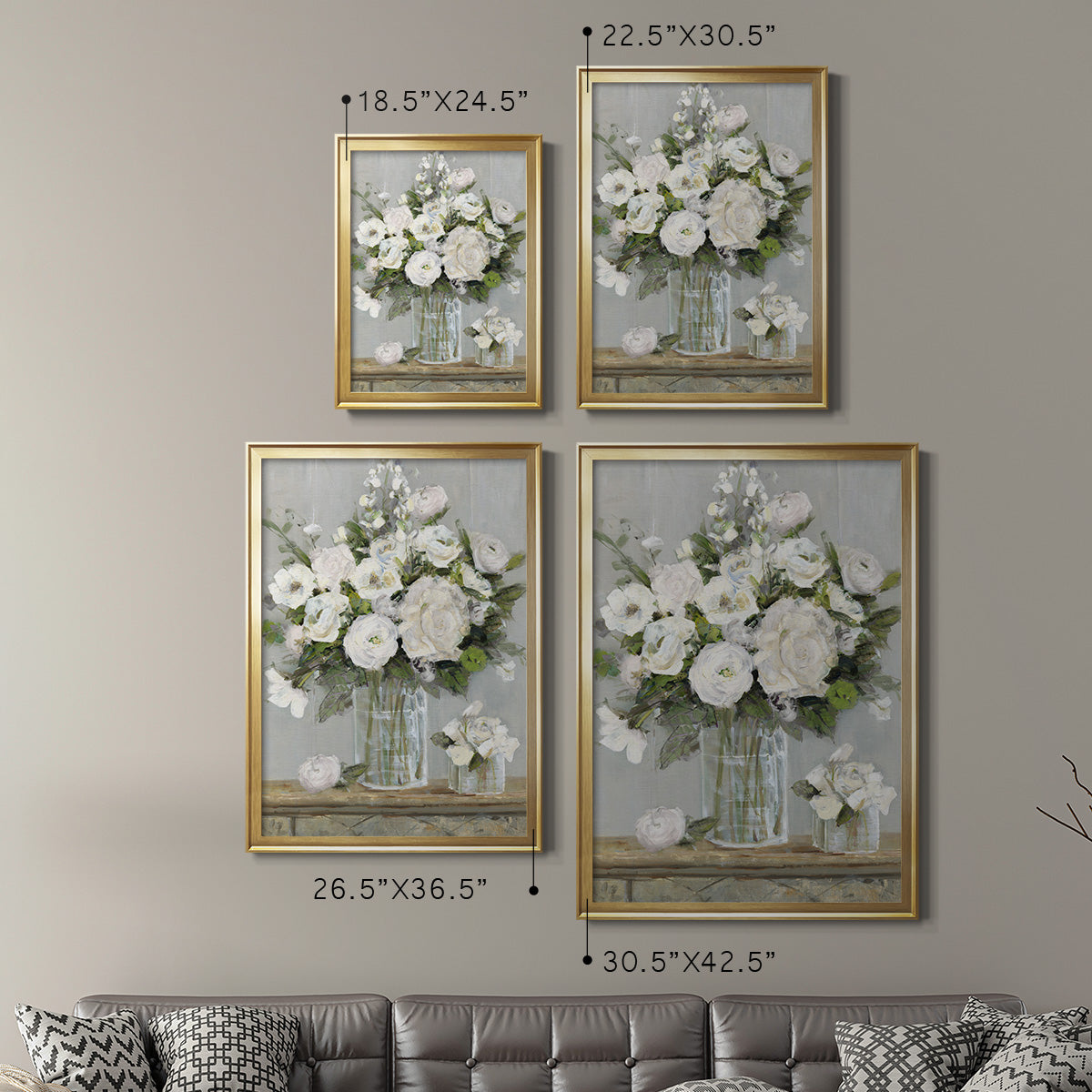 Cottage Whites - Modern Framed Canvas Print