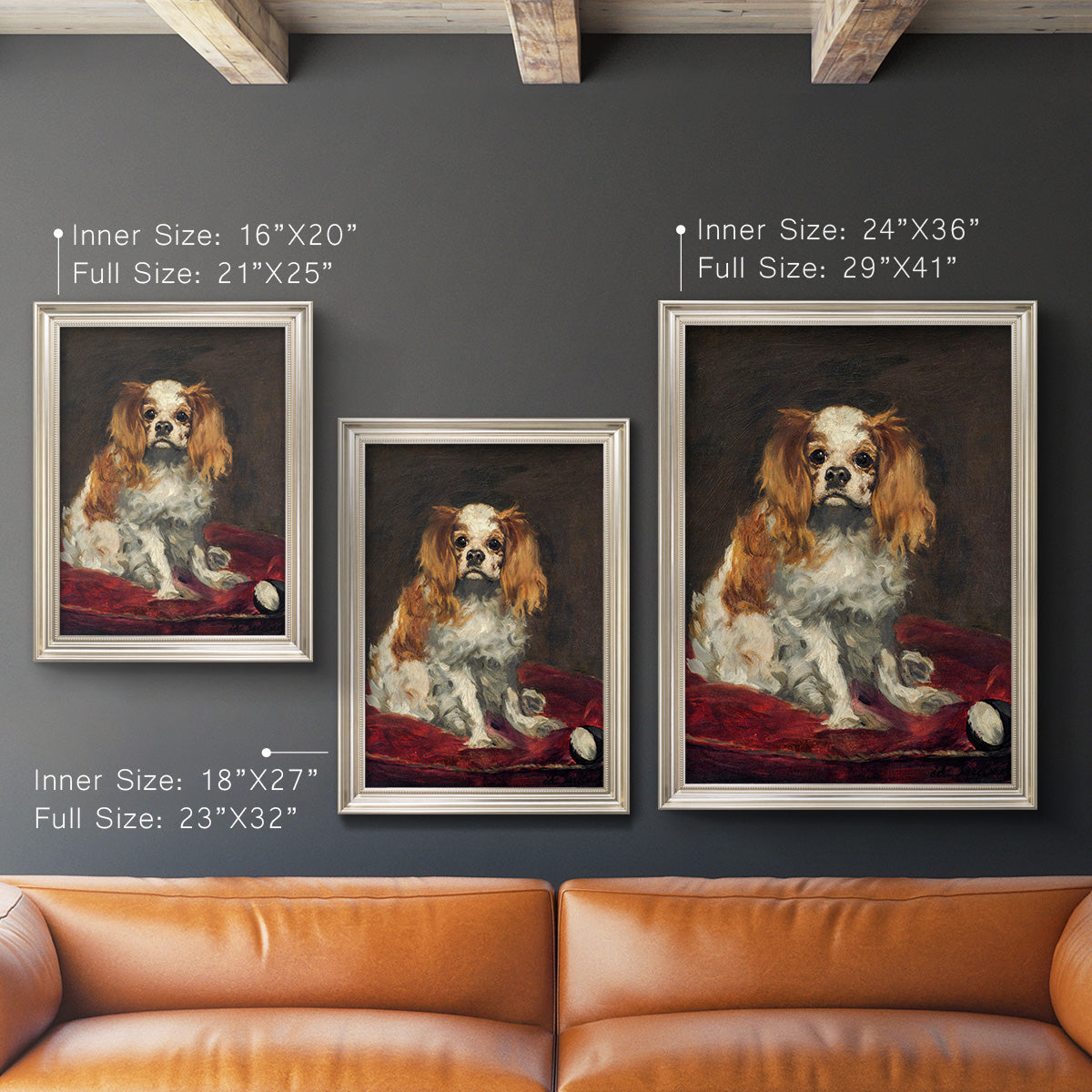 A King Charles Spaniel - Ornate Framed Canvas Print