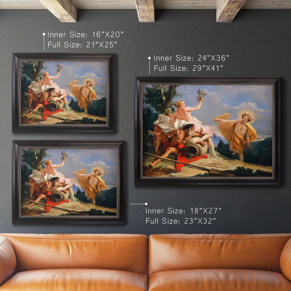 Apollo Pursuing Daphne - Ornate Framed Canvas Print