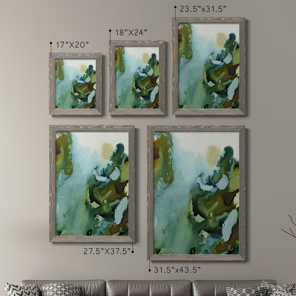 Water and Earth I - Premium Framed Canvas 2 Piece Set - Ready to Hang