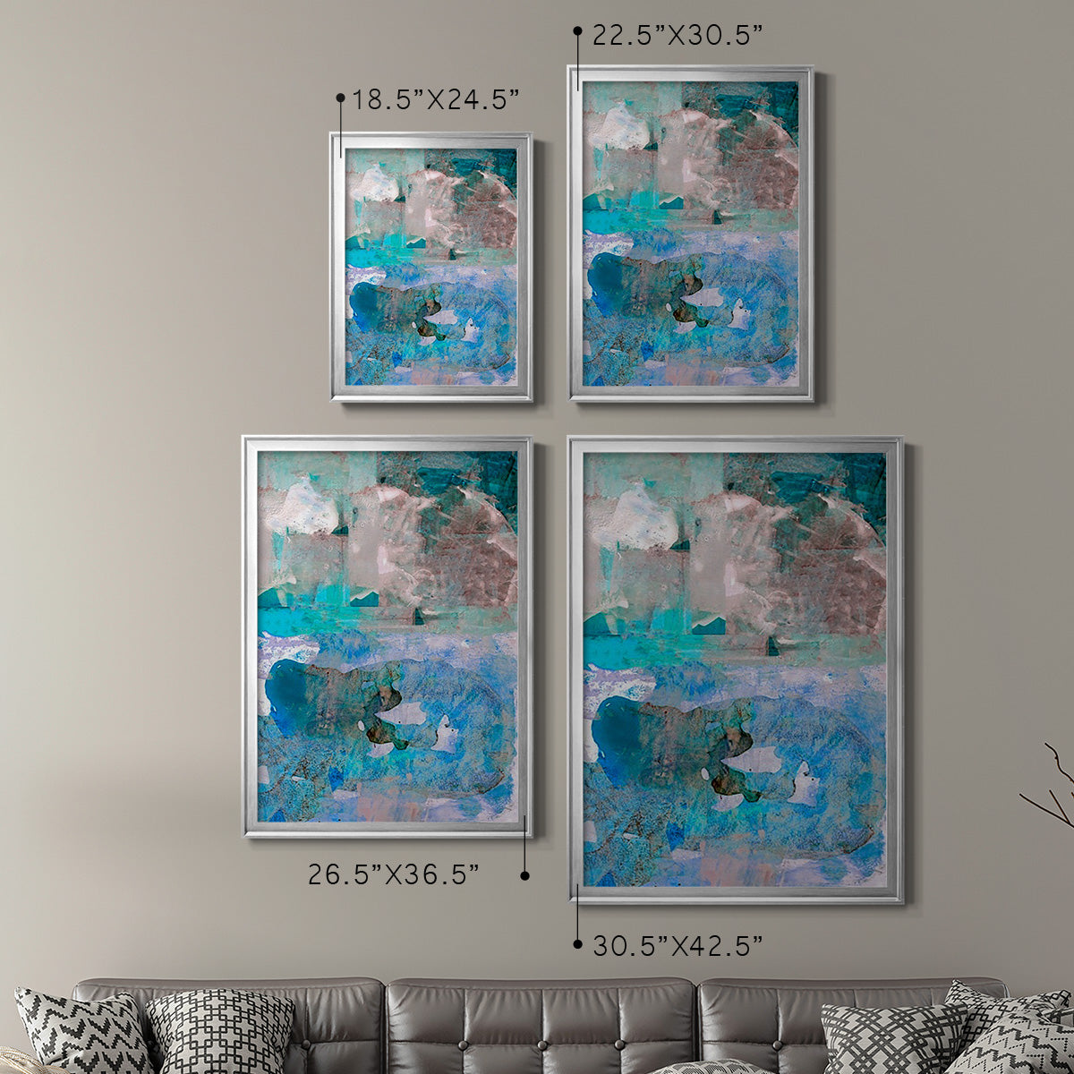 Impasto IV - Modern Framed Canvas Print