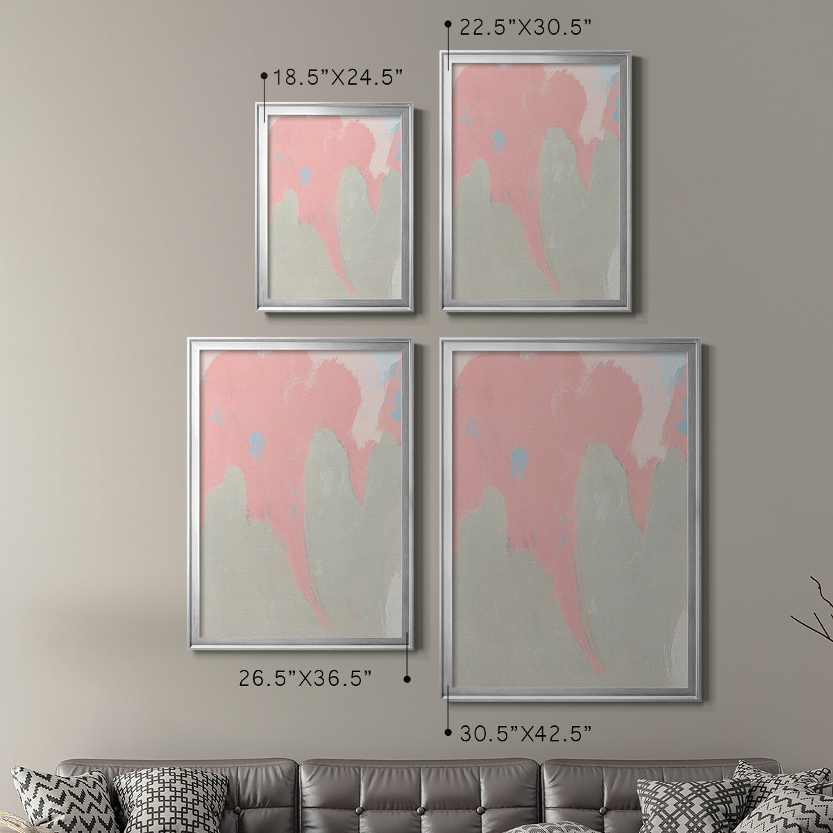 Blushing Abstract IV - Modern Framed Canvas Print