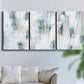 Three-panel canvas wall art featuring industrial textured abstract hatch patterns, displayed in a living room above a sofa.