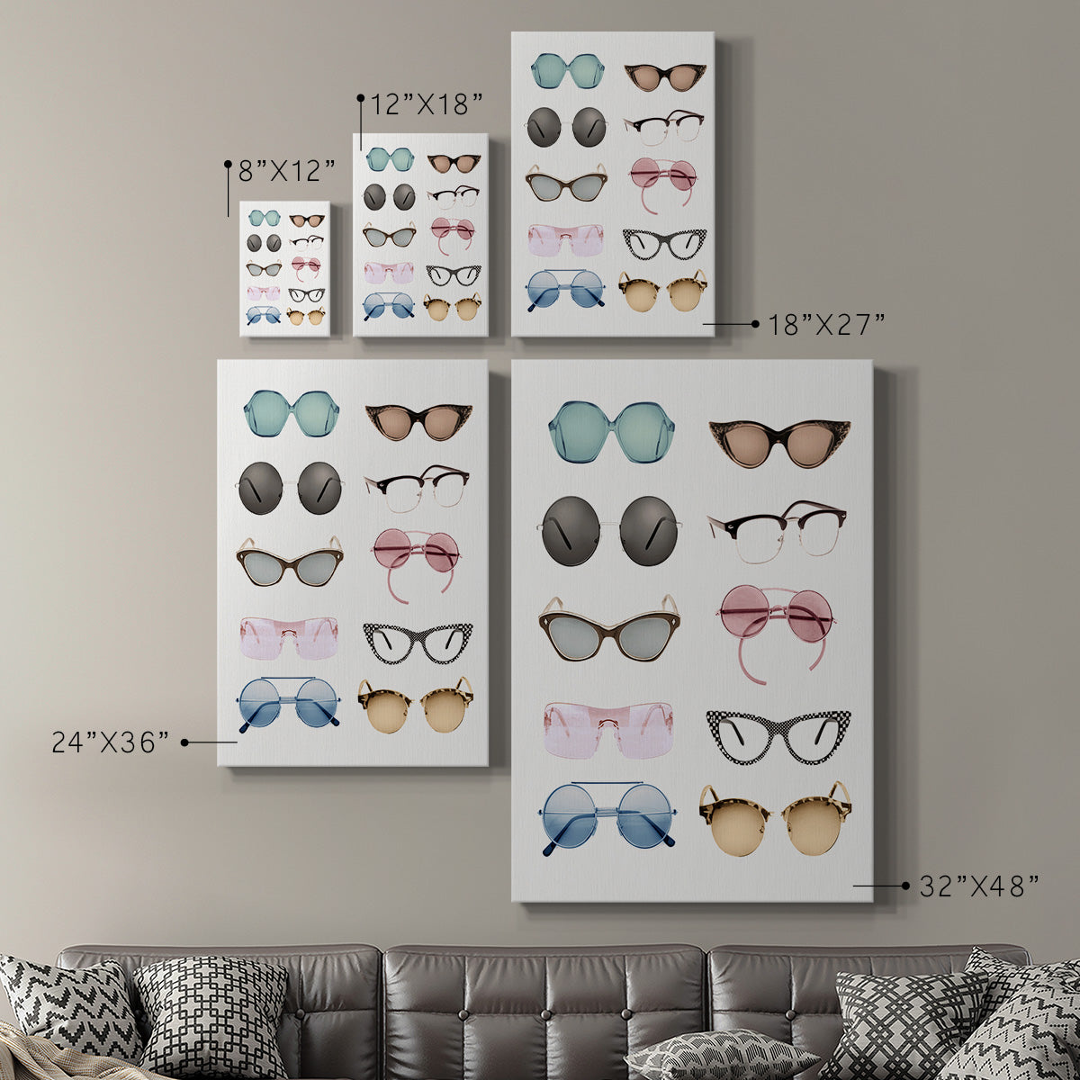 Vintage Glasses II Premium Gallery Wrapped Canvas - Ready to Hang