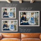 Impressionist urban scene near a railway by Édouard Manet in an ornate weathered white frame shown in multiple size options.